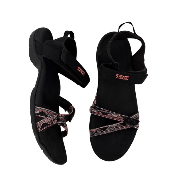 Teva Women's Verra Black & Pink Geometric Print Straps Sandals - Picture 4 of 10